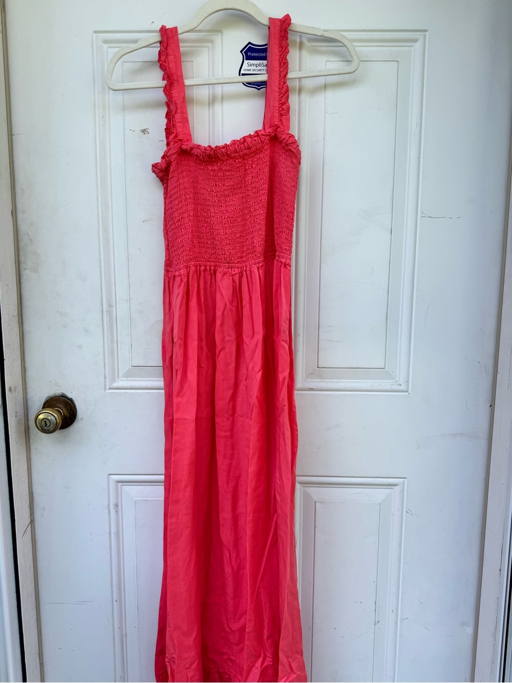 Women’s Coral Smocked Maxi Dress